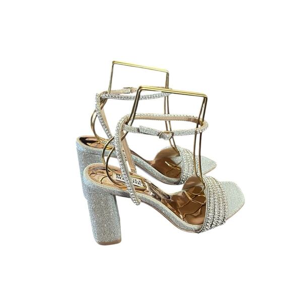 Badgley Mischka Becca Jeweled Dressy Block Heel Sandals NEW Size 6.5 - Picture 7 of 12